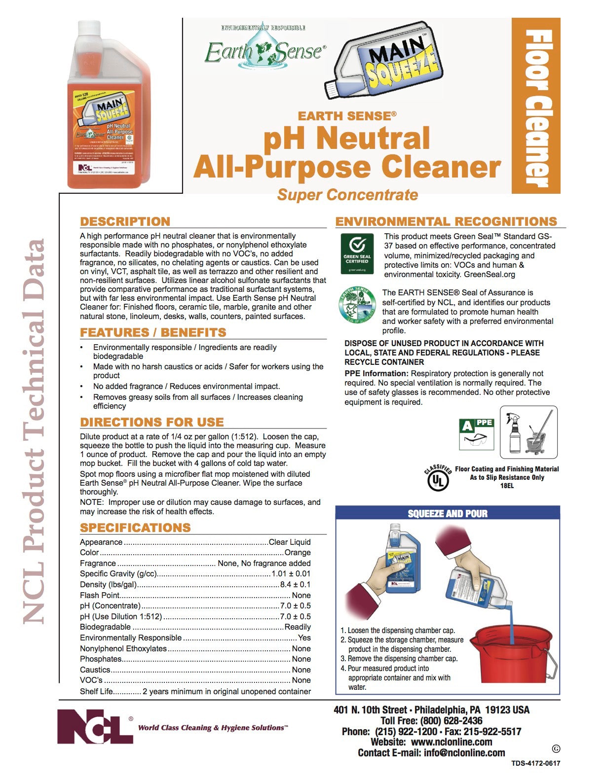 MAIN SQUEEZE™ Earth Sense® pH Neutral All-Purpose Cleaner