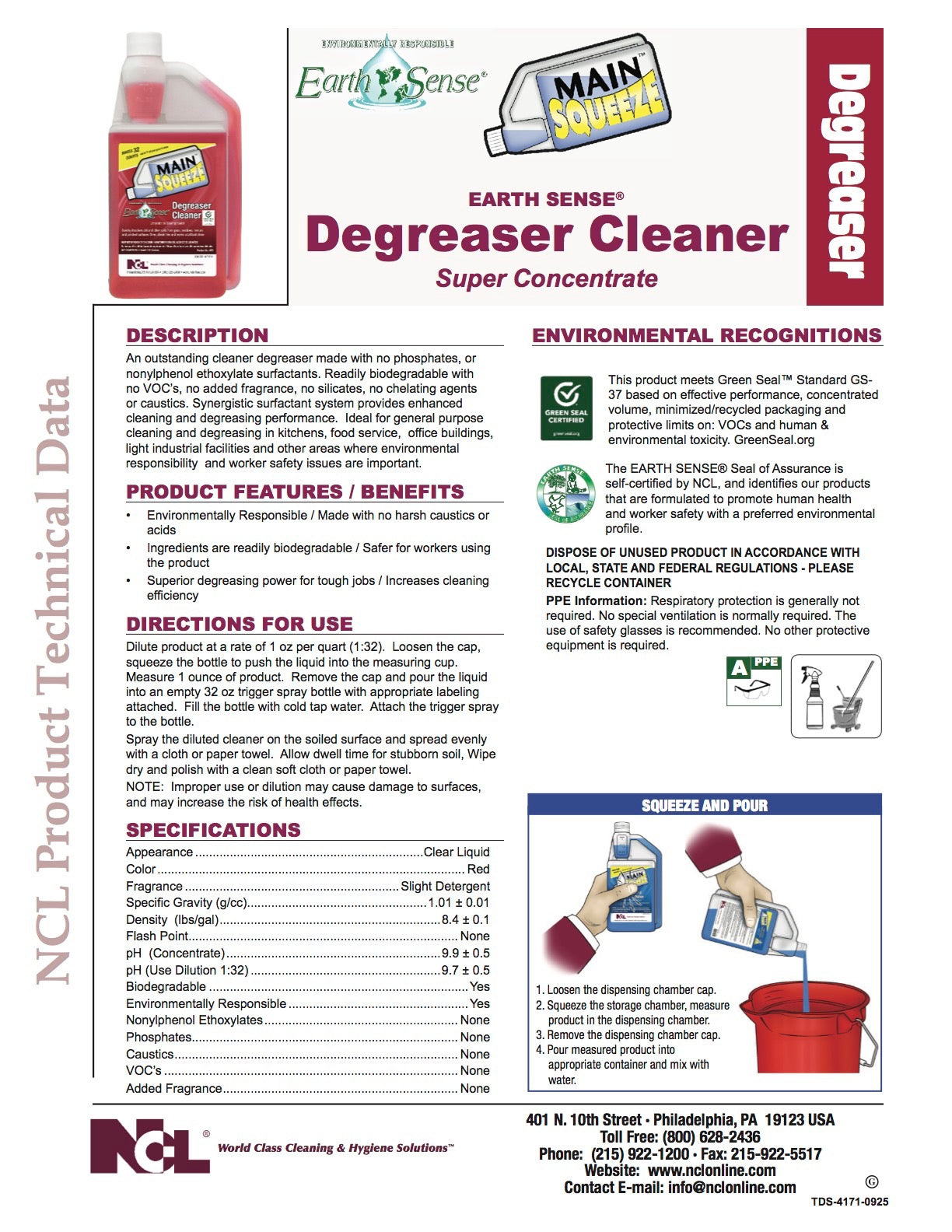 MAIN SQUEEZE™ Earth Sense® Degreaser Cleaner