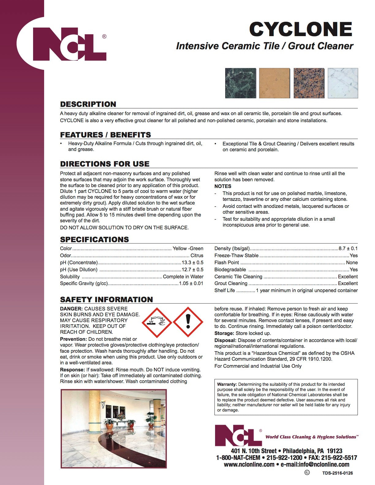 CYCLONE™ Intensive Ceramic Tile & Grout Cleaner