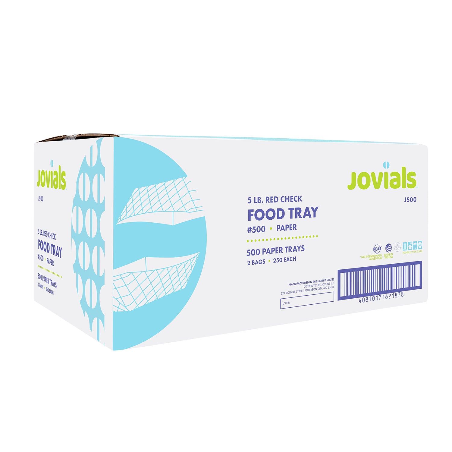 Jovials™ #300 Red & White Paper Food Tray