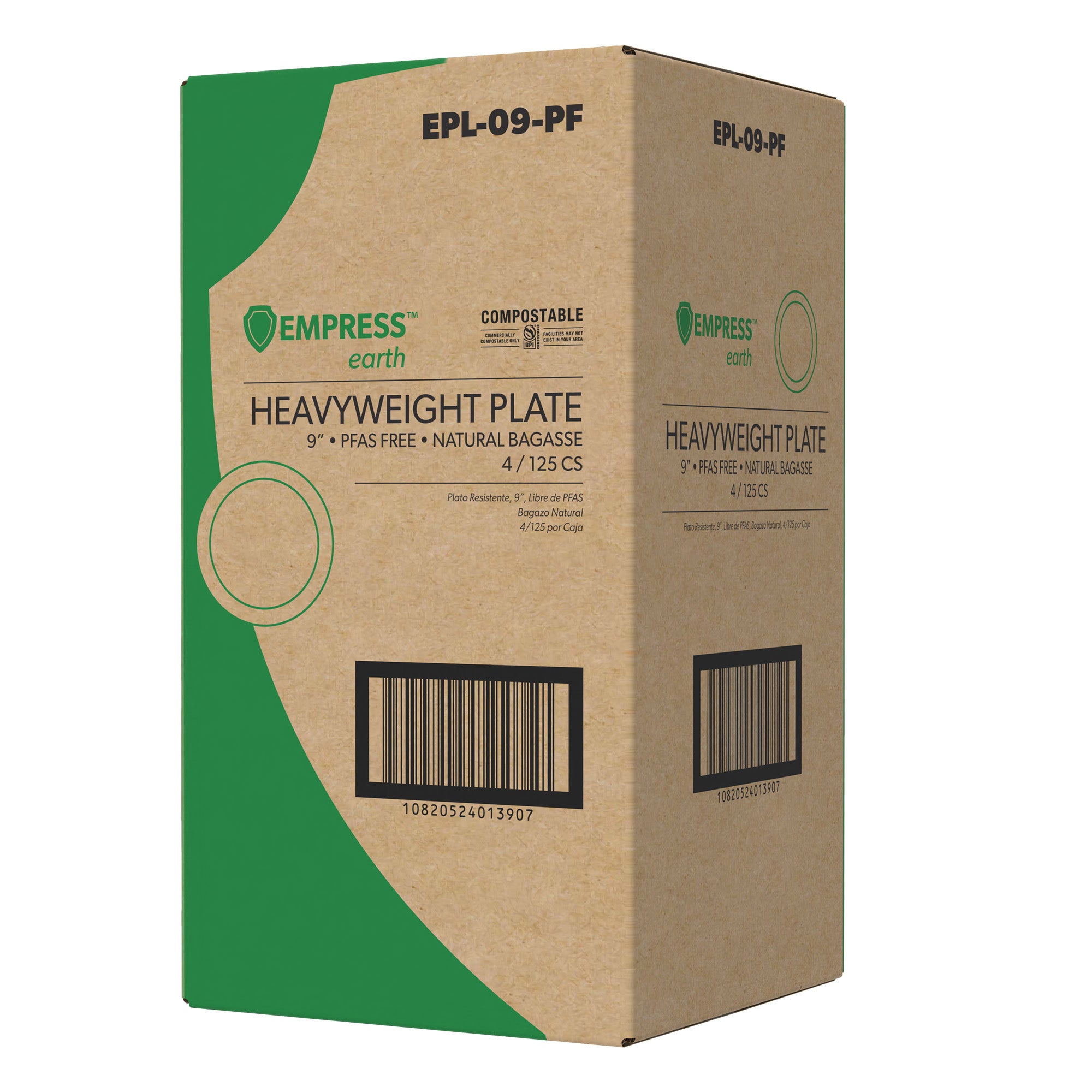 Empress Earth® Heavyweight 9" Natural Bagasse PFAS Free Plate
