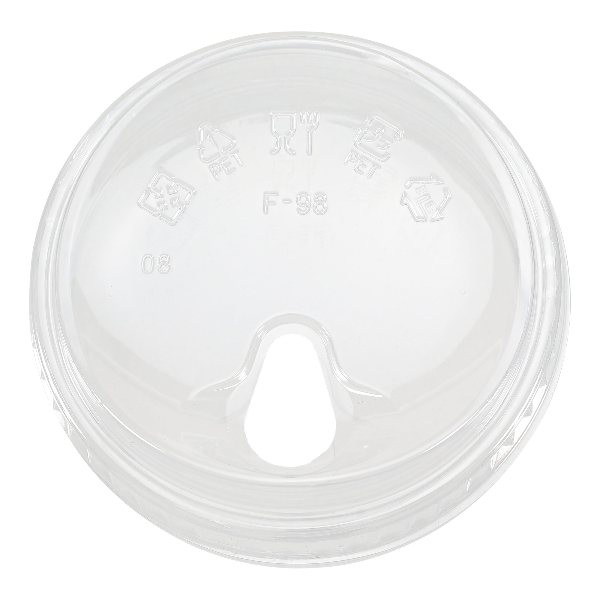 Empress® Strawless PET Sip Lid 98 mm for 12 oz Squat–24 oz PET Cups