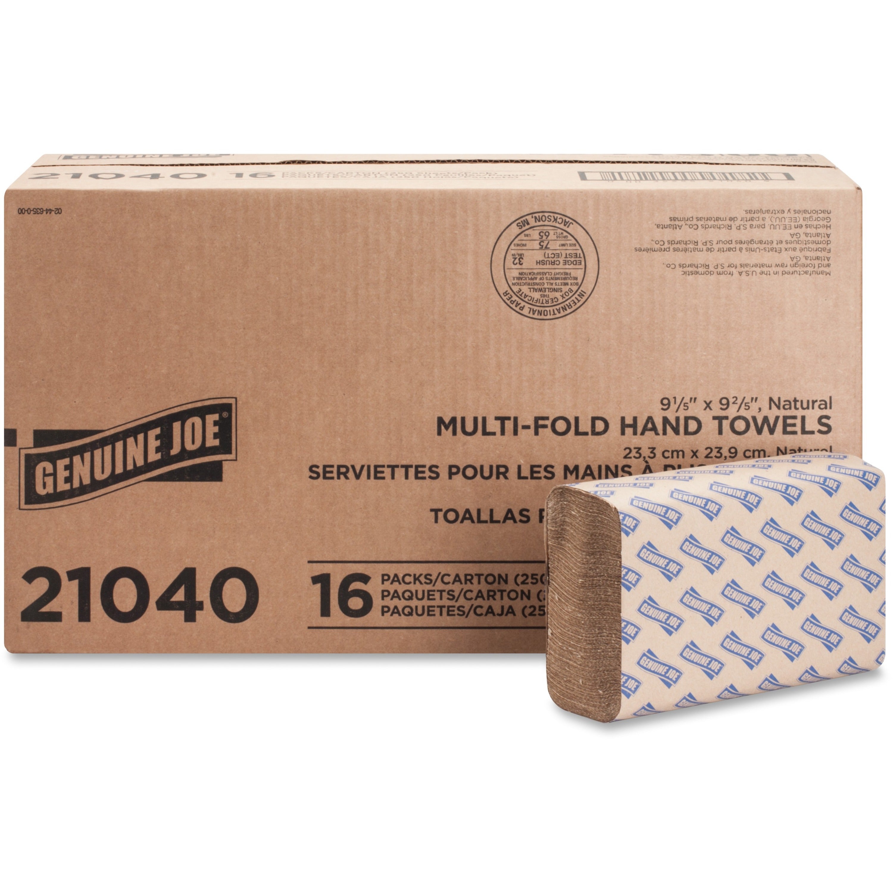 Genuine Joe Multifold Natural Towels 16/250