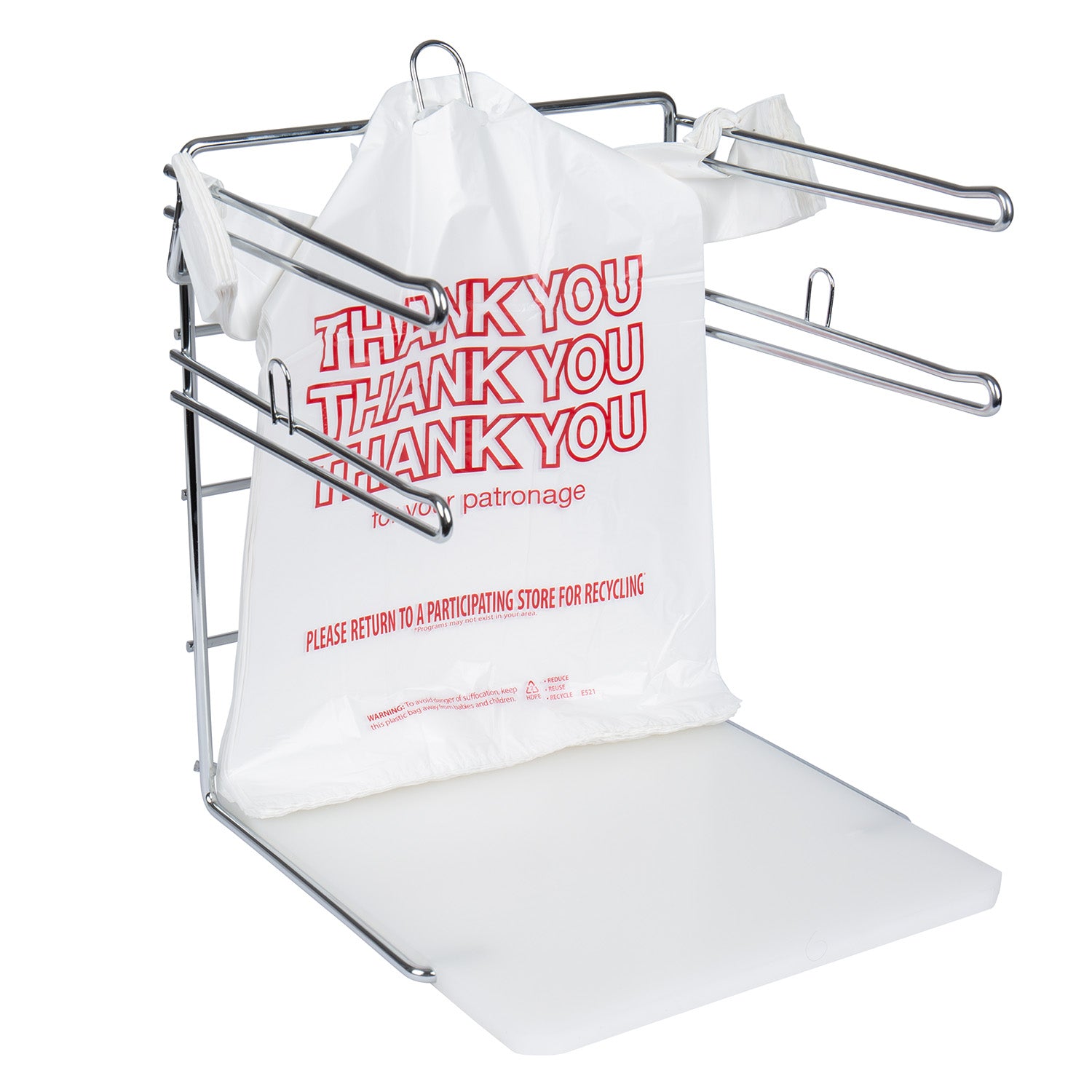 Plastic White & Red 12 Mic “Thank You” T-Sack - Case of 1000