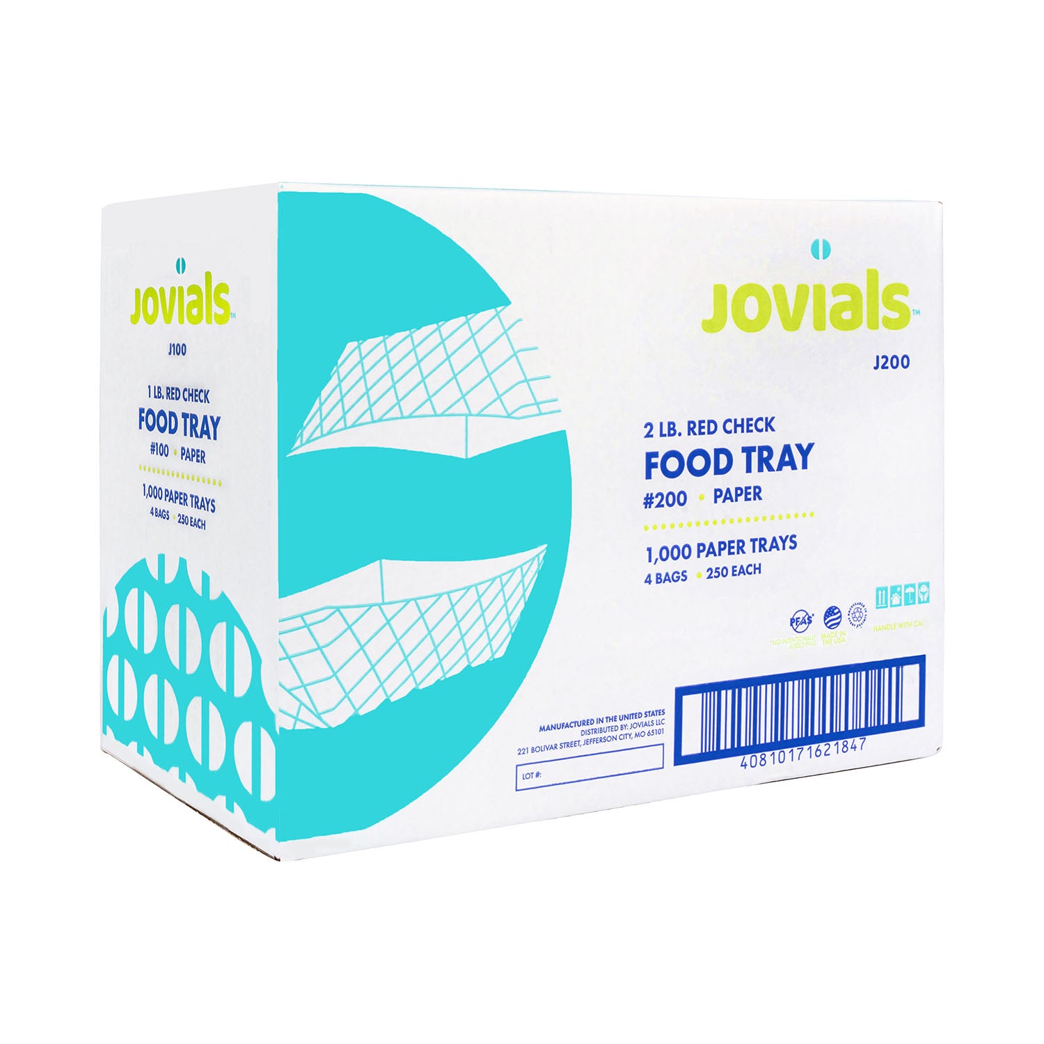 Jovials™ #200 Red & White Paper Food Tray