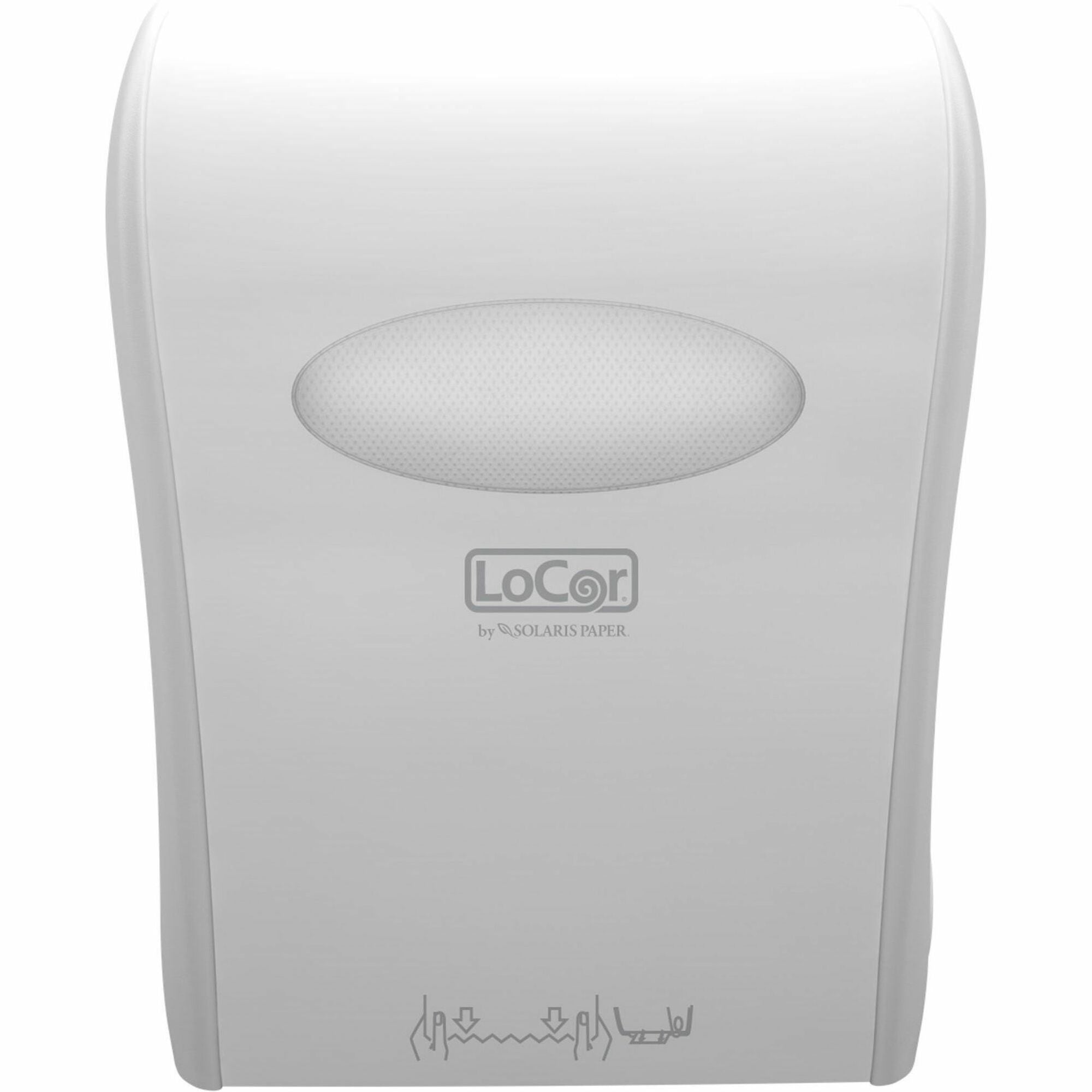 LoCor® Mechanical Hands-Free Roll Towel Dispenser – White