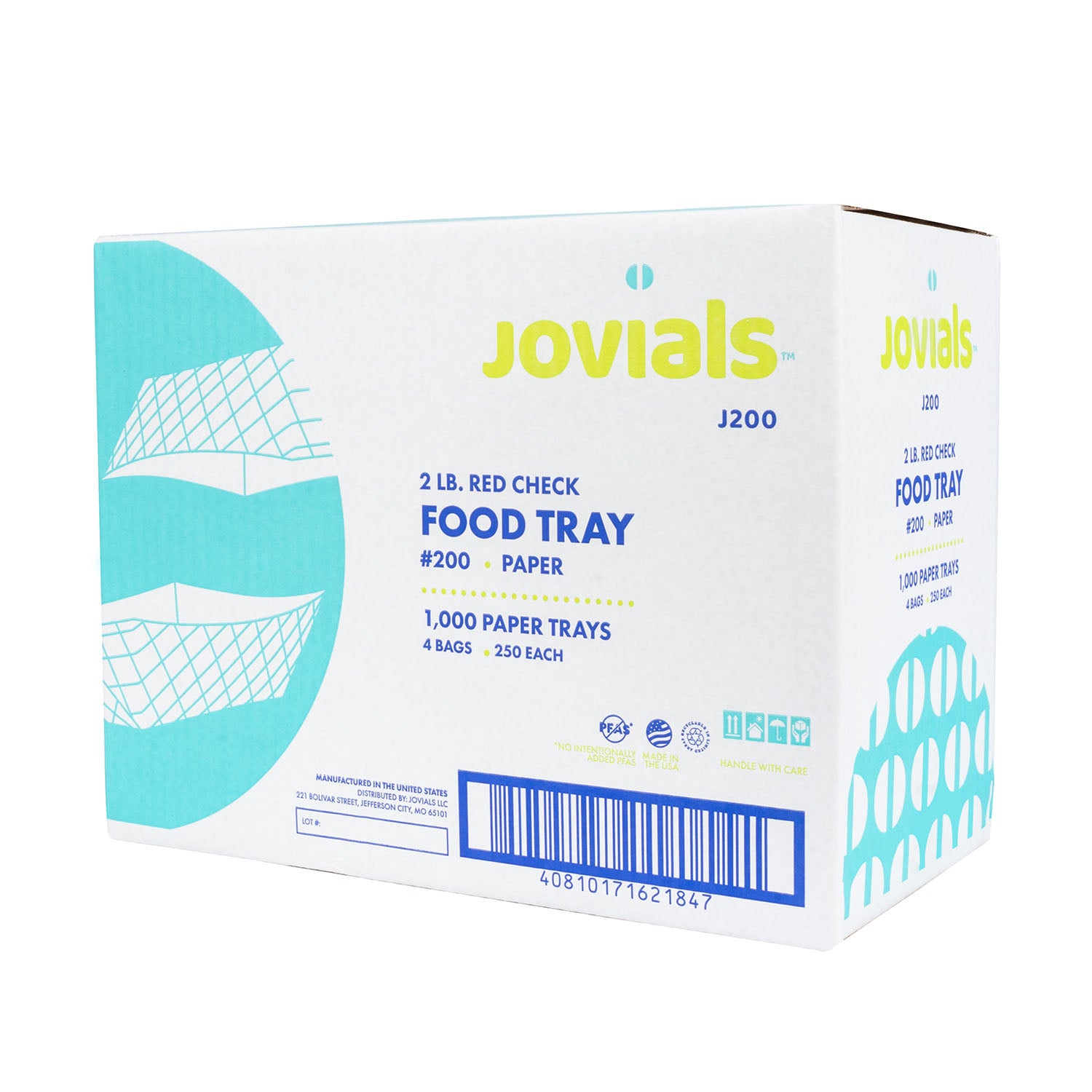 Jovials™ #200 Red & White Paper Food Tray