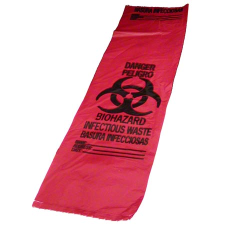 24” x 24” 7-10 Gallon Red Infectious Waste Liners 1.3 Mil - 500ct