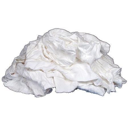 Industrial White T-Shirt Material Rags – 10 lb Box