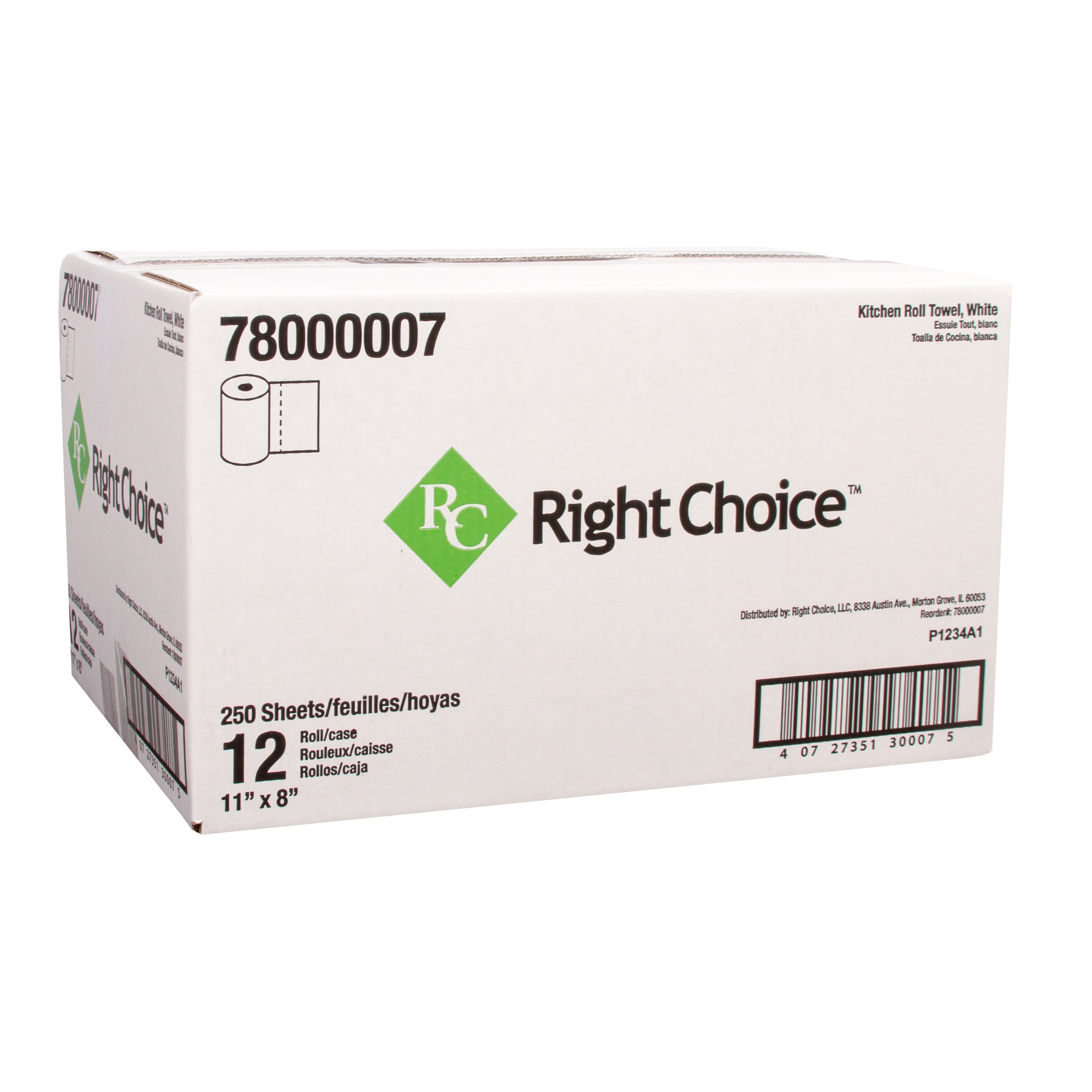 Right Choice™ 2-Ply Kitchen Roll Paper Towels – 12 Rolls