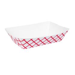 Jovials™ #500 Clay Coated 5lb Paper Red Check Food Tray