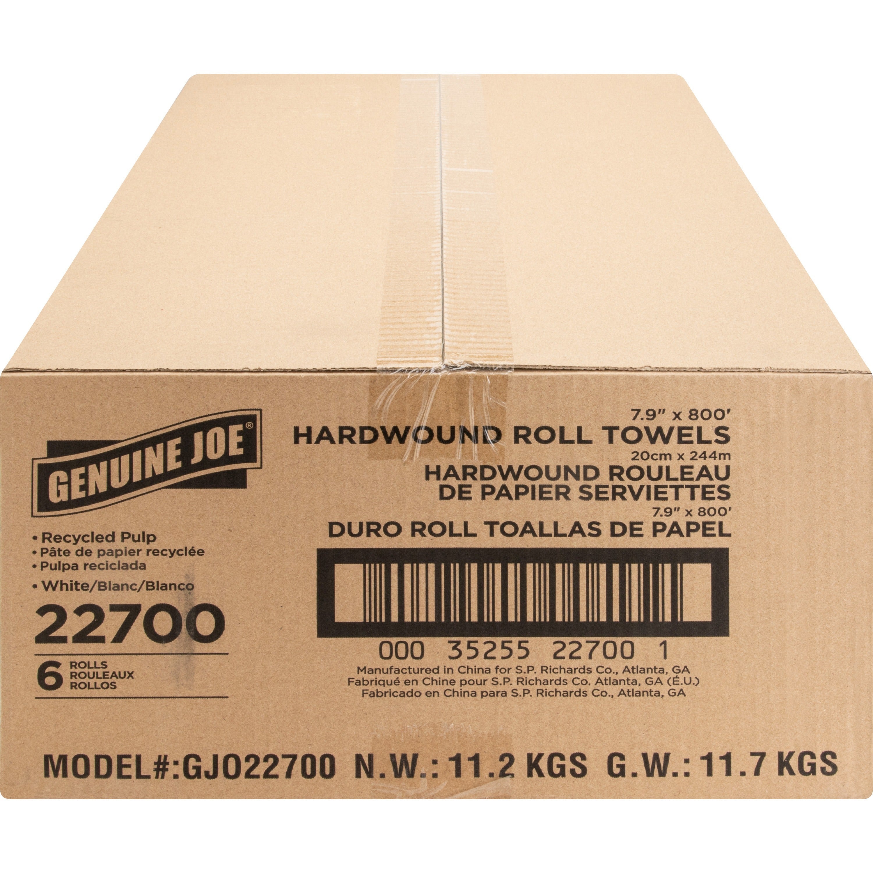 Genuine Joe White Hardwound Towels 6ct